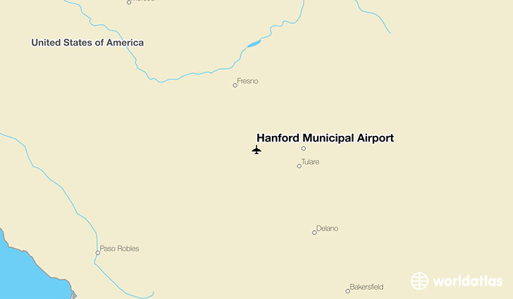 Hanford Municipal Airport location on a map