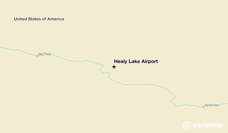Healy Lake Airport location on a map
