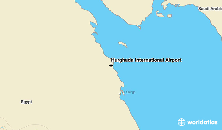 Hurghada International Airport location on a map