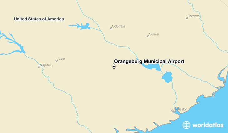 Orangeburg Municipal Airport location on a map