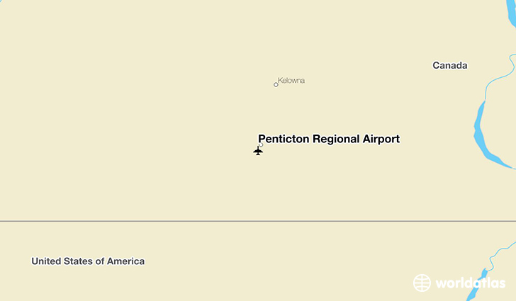 Penticton Regional Airport location on a map