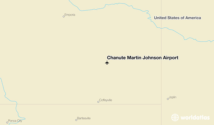 Chanute Martin Johnson Airport location on a map