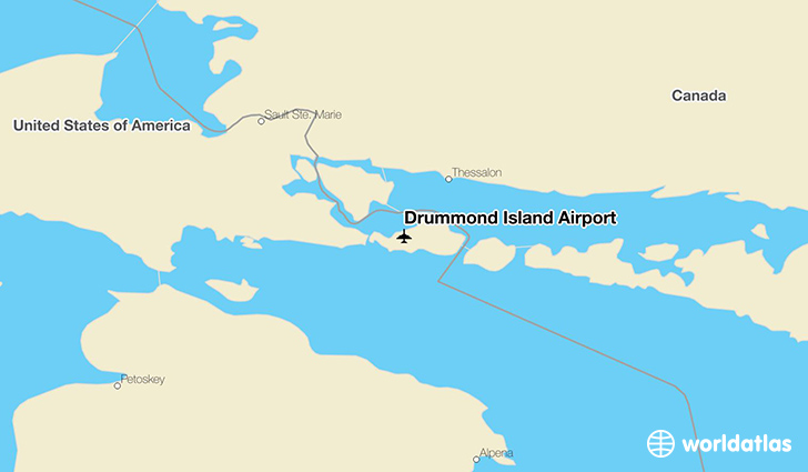 Drummond Island Airport location on a map