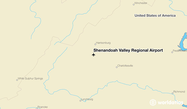 Shenandoah Valley Regional Airport location on a map