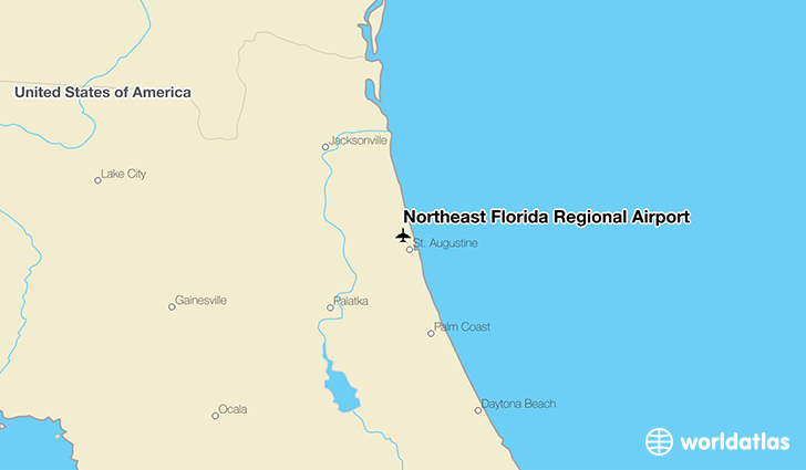 Northeast Florida Regional Airport location on a map