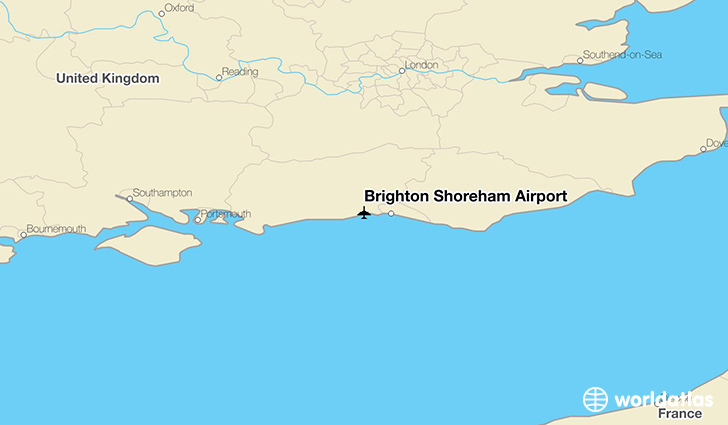 Brighton Shoreham Airport location on a map