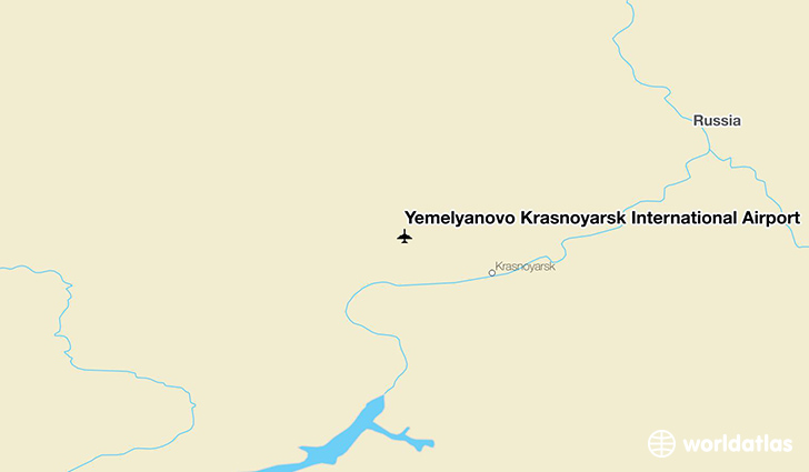 Yemelyanovo Krasnoyarsk International Airport location on a map