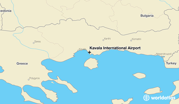 Kavala International Airport location on a map