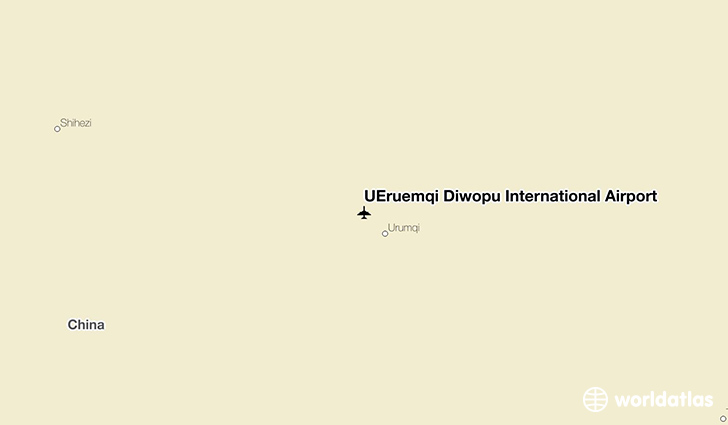 Ürümqi Diwopu International Airport location on a map