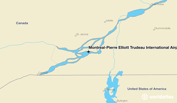 Montréal-Pierre Elliott Trudeau International Airport location on a map