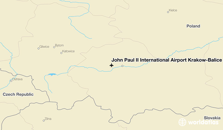John Paul II International Airport Kraków–Balice location on a map