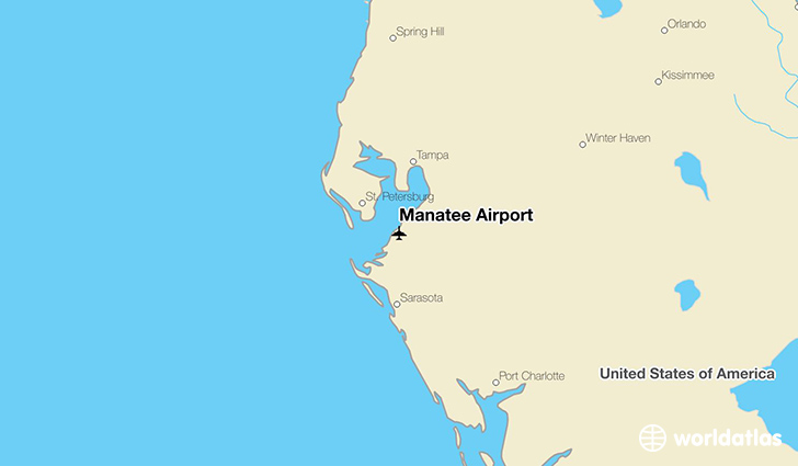 Manatee Airport location on a map