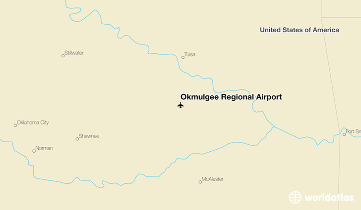 Okmulgee Regional Airport location on a map