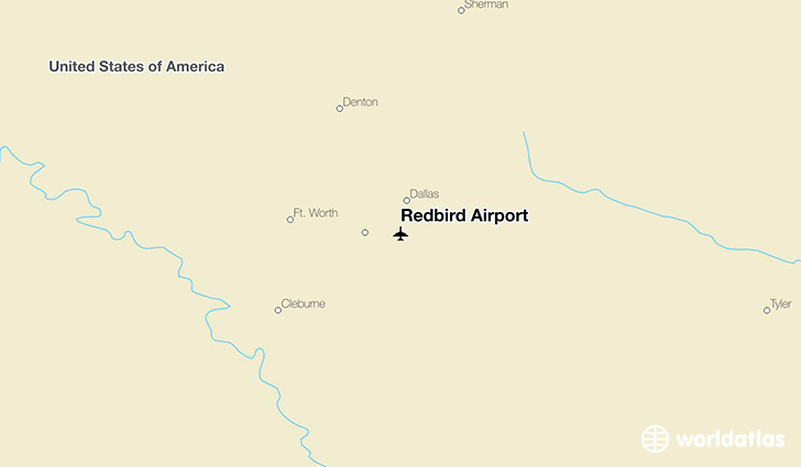Redbird Airport location on a map