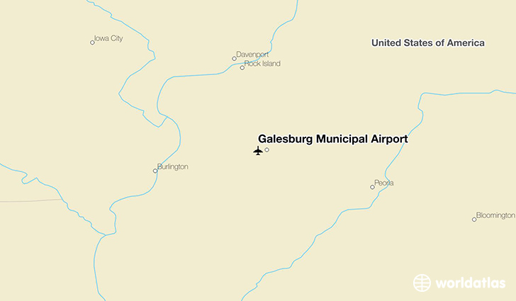 Galesburg Municipal Airport location on a map