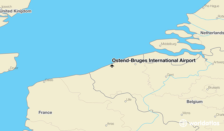 Ostend-Bruges International Airport location on a map