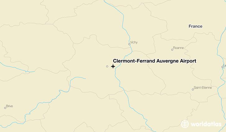 Clermont-Ferrand Auvergne Airport location on a map