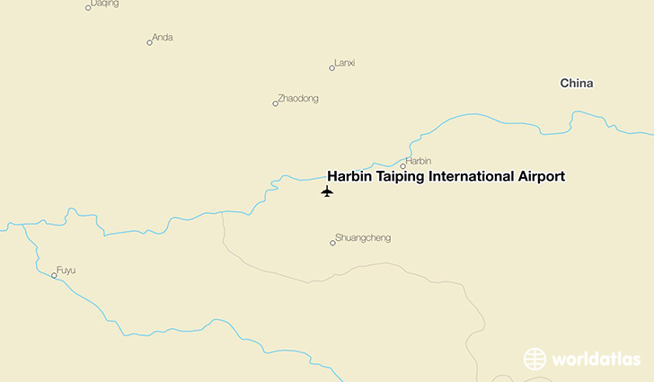 Harbin Taiping International Airport location on a map