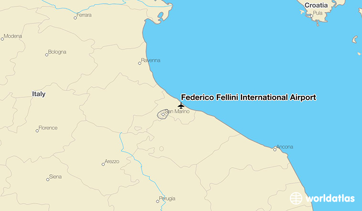 Federico Fellini International Airport location on a map