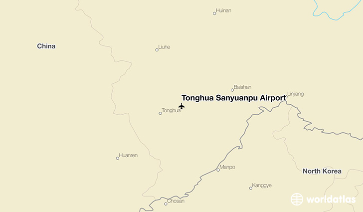 Tonghua Sanyuanpu Airport location on a map
