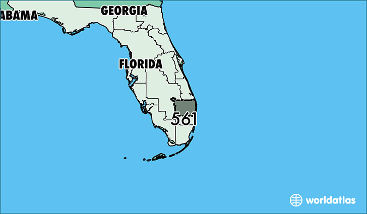 Where Is Area Code 561 Map Of Area Code 561 West Palm Beach