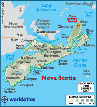 Map of Nova Scotia