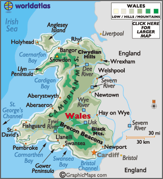 wales karta Wales Map / Geography of Wales / Map of Wales   Worldatlas.com wales karta
