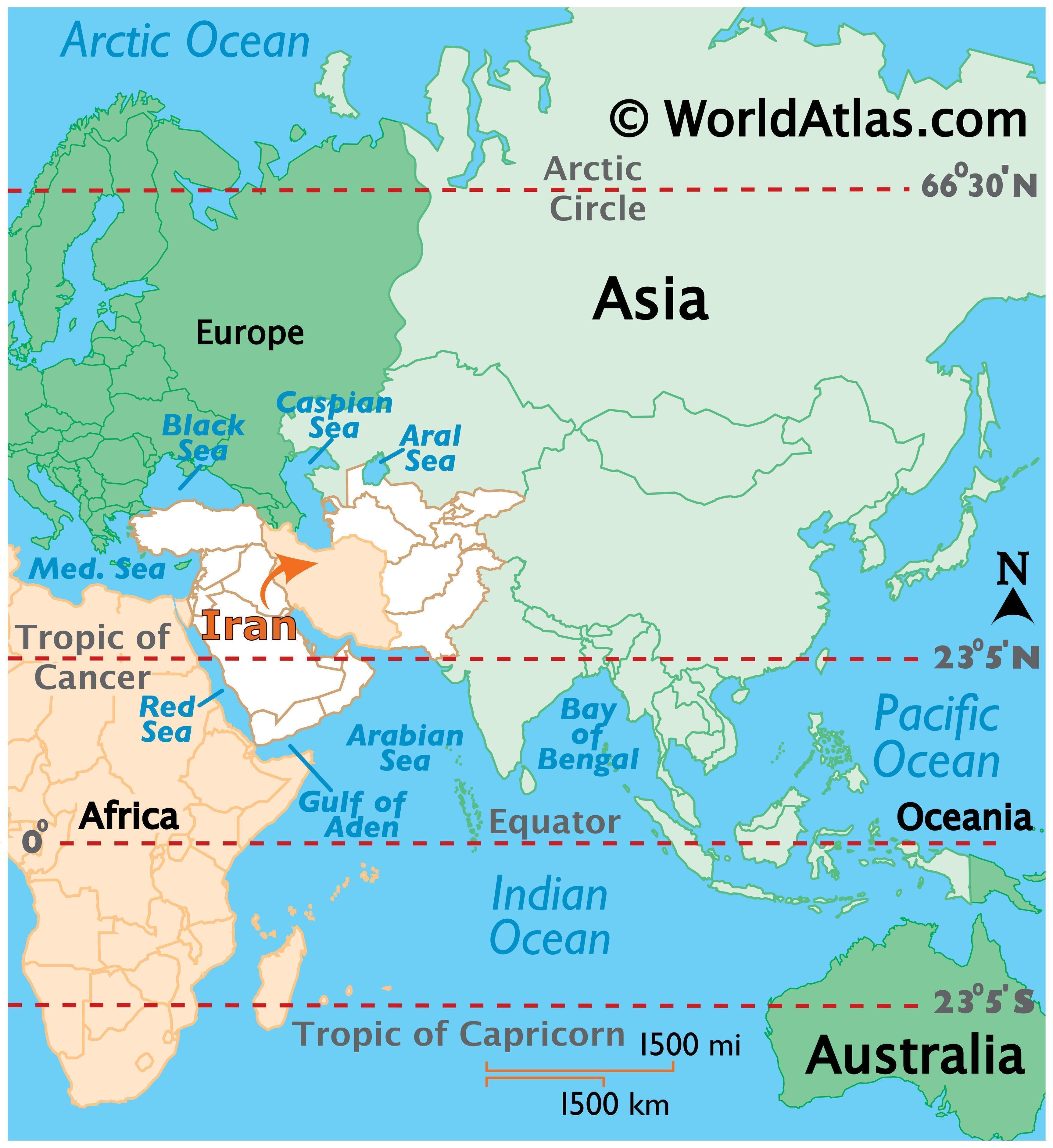 Where Is Iran On The World Map Iran Map / Geography of Iran / Map of Iran   Worldatlas.com