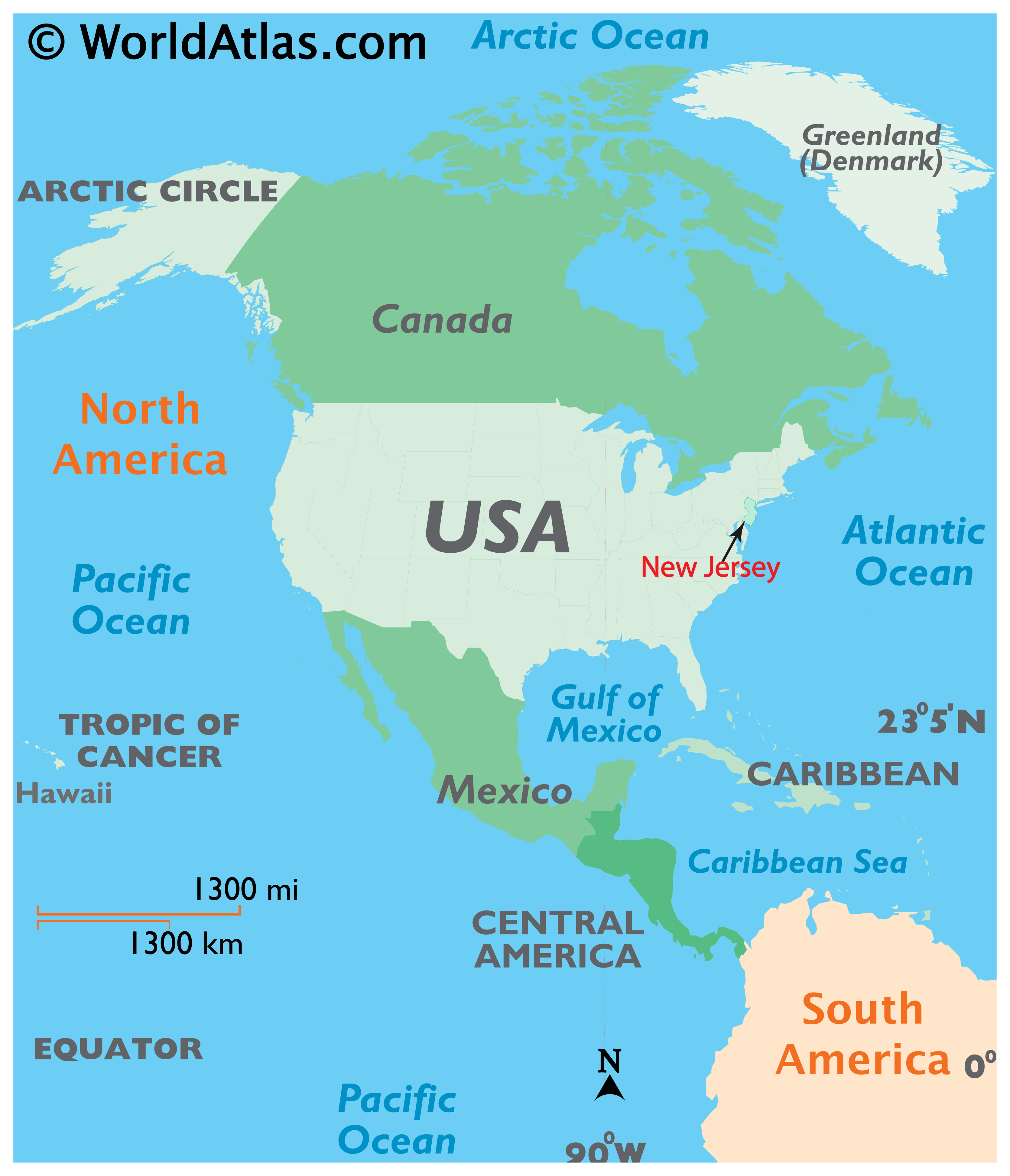 Locator Map of New Jersey, USA