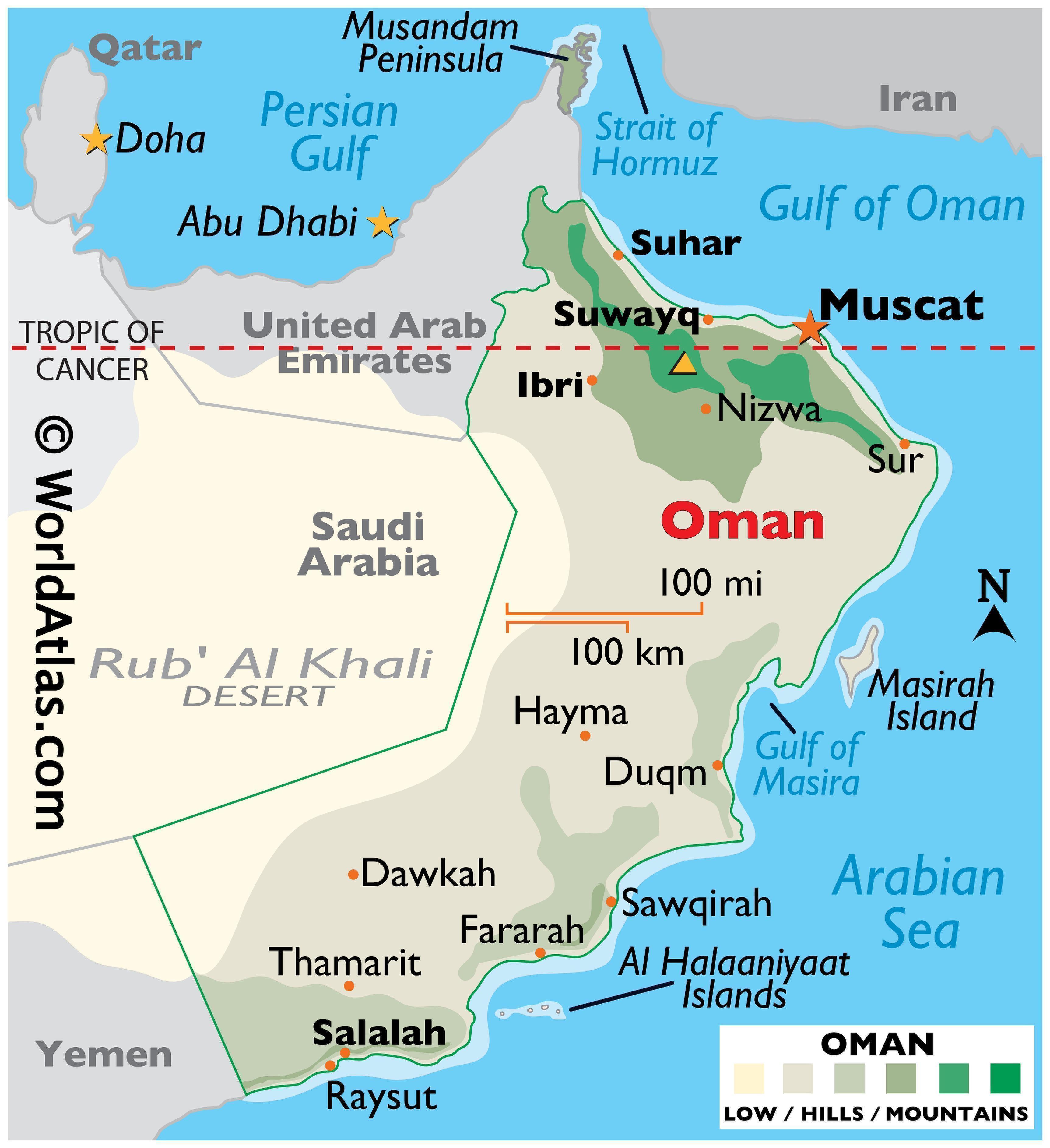 oman karta Oman Map / Geography of Oman / Map of Oman   Worldatlas.com oman karta