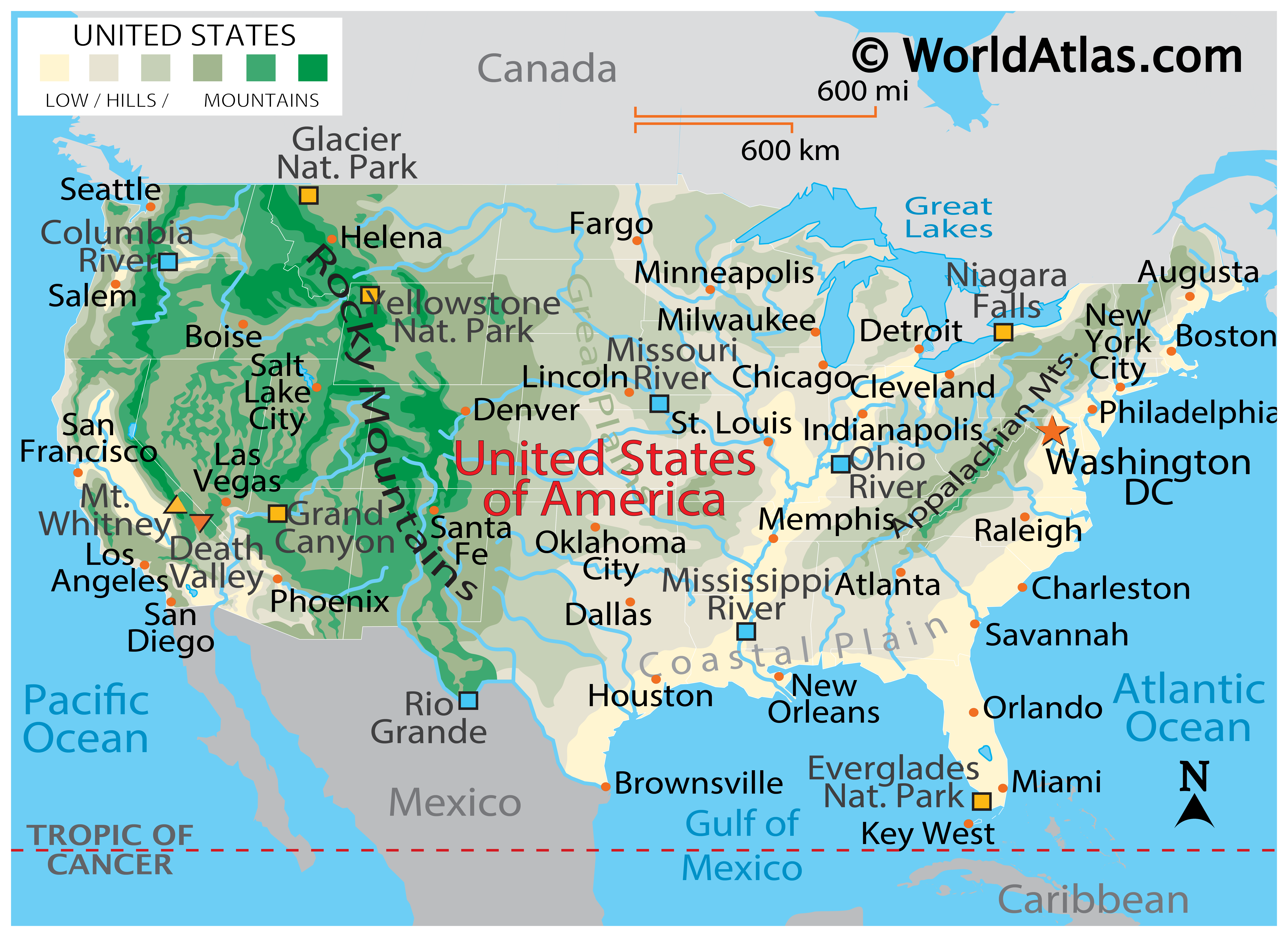 United States Map Worldatlas Com
