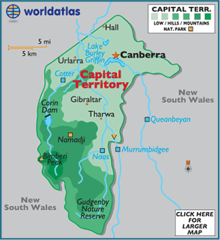 Map of Australian Capital Territory