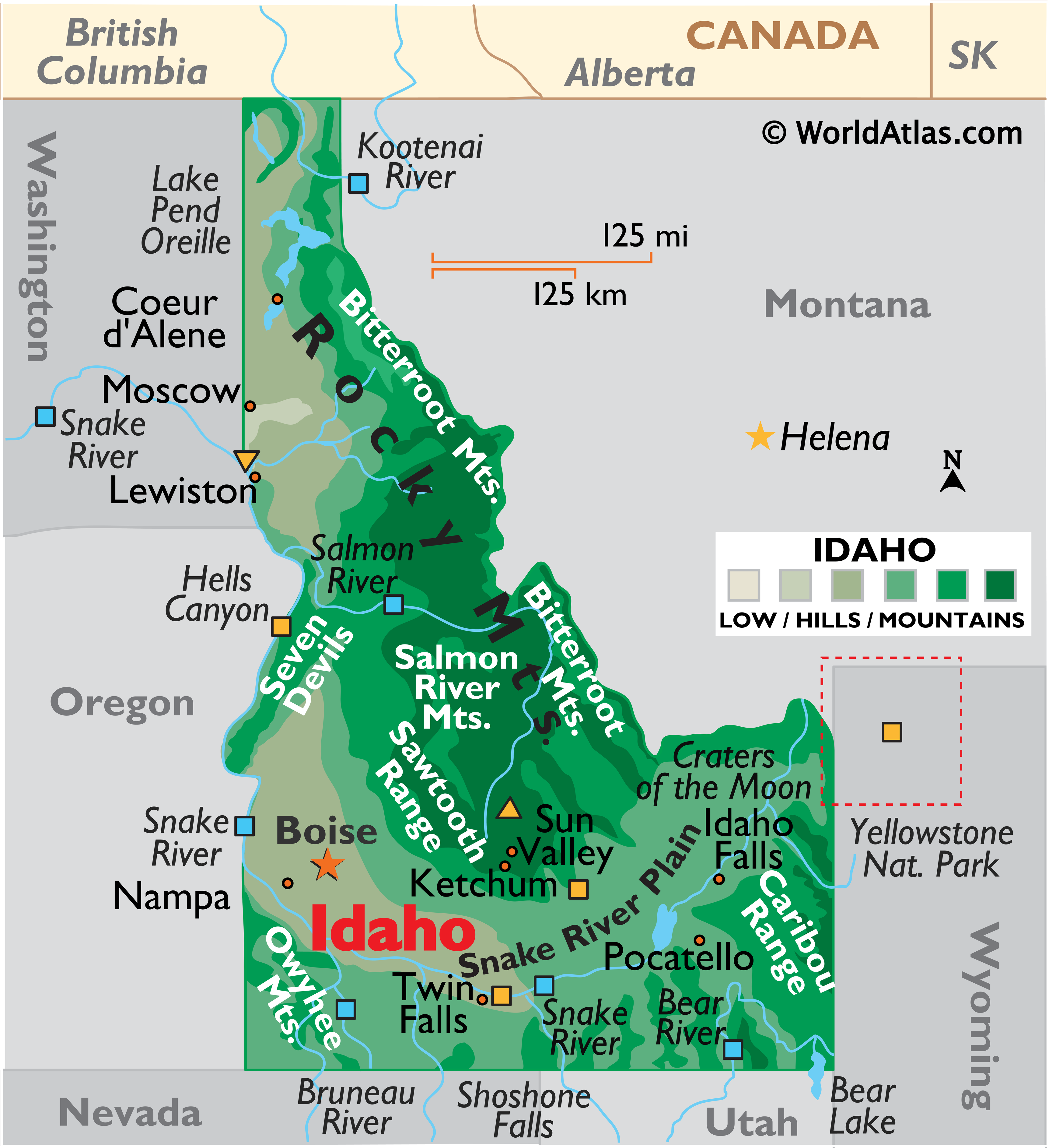 Map of Idaho