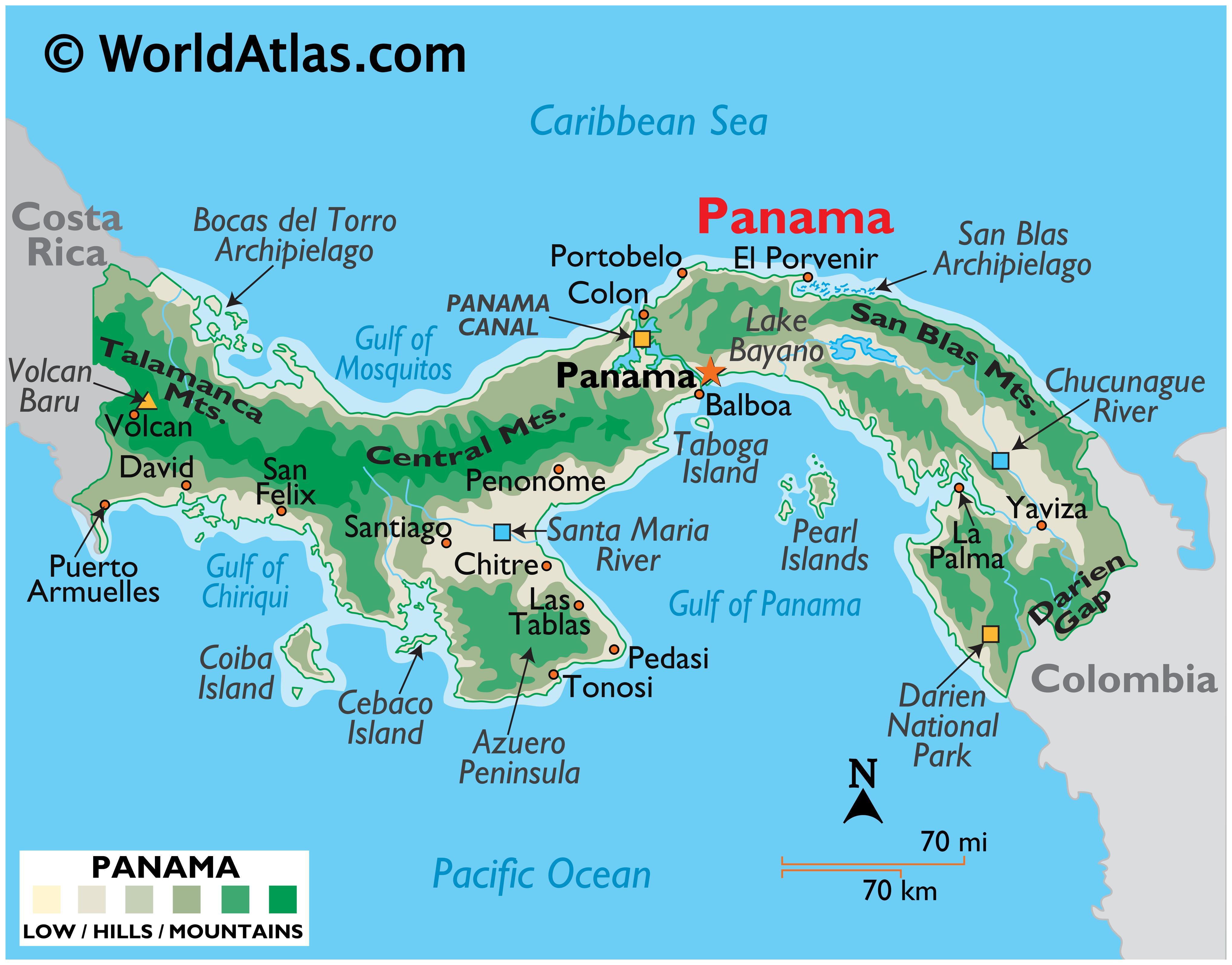 Panama Latitude Longitude Absolute And Relative Locations