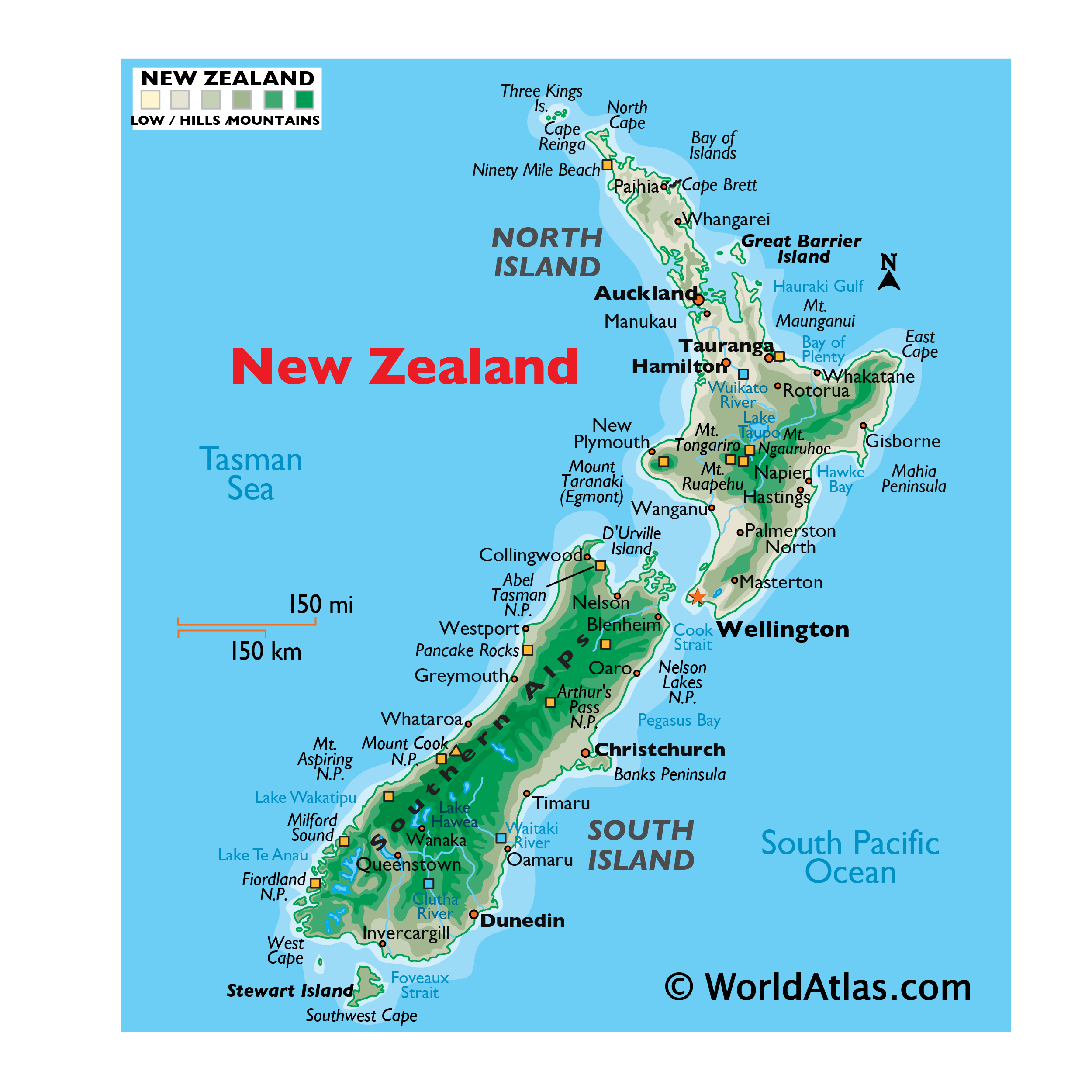 Map of New Zealand - New Zealand Map, Geography of New Zealand Map