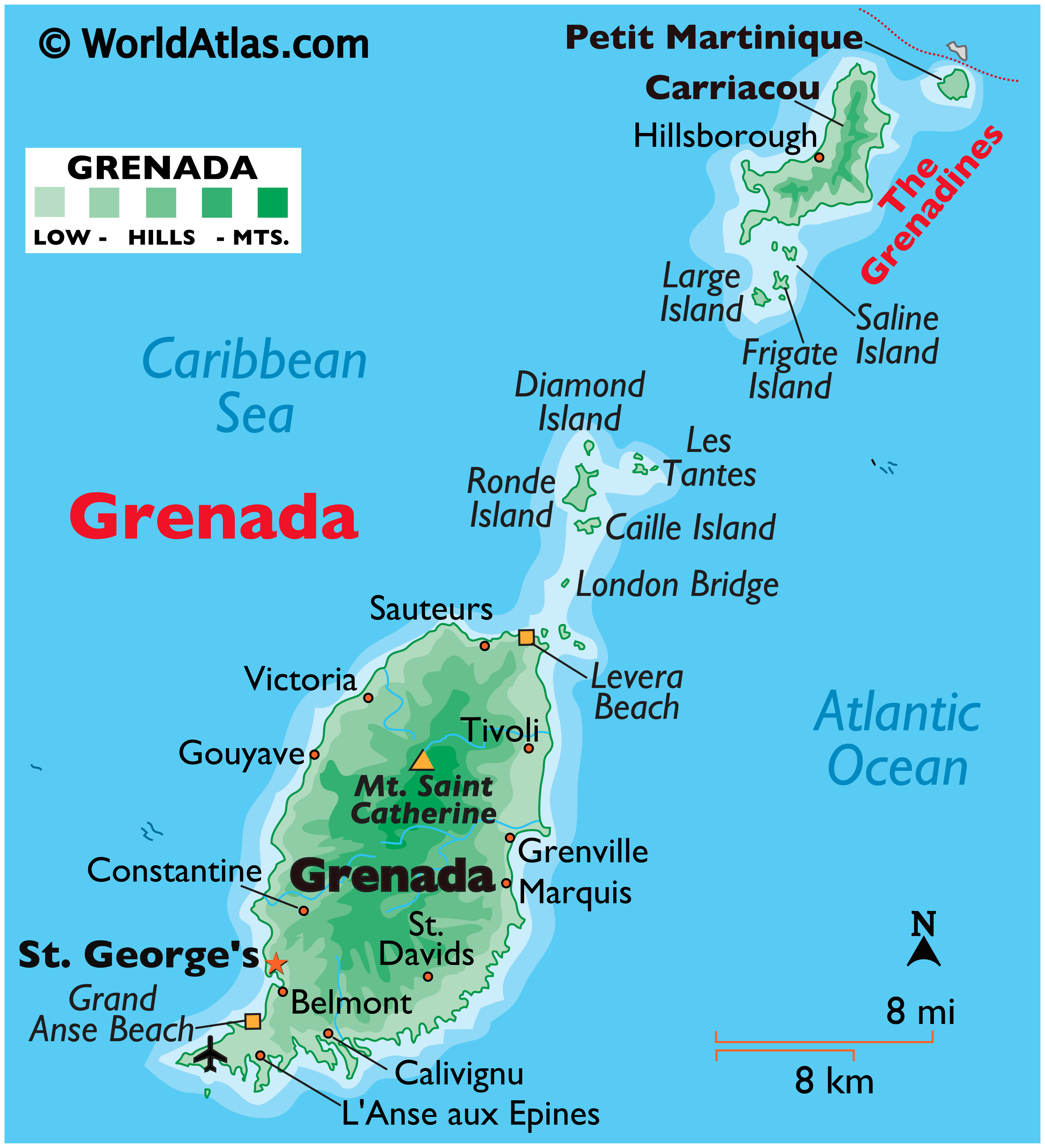Grenada Map Geography Of Grenada Map Of Grenada Worldatlas Com
