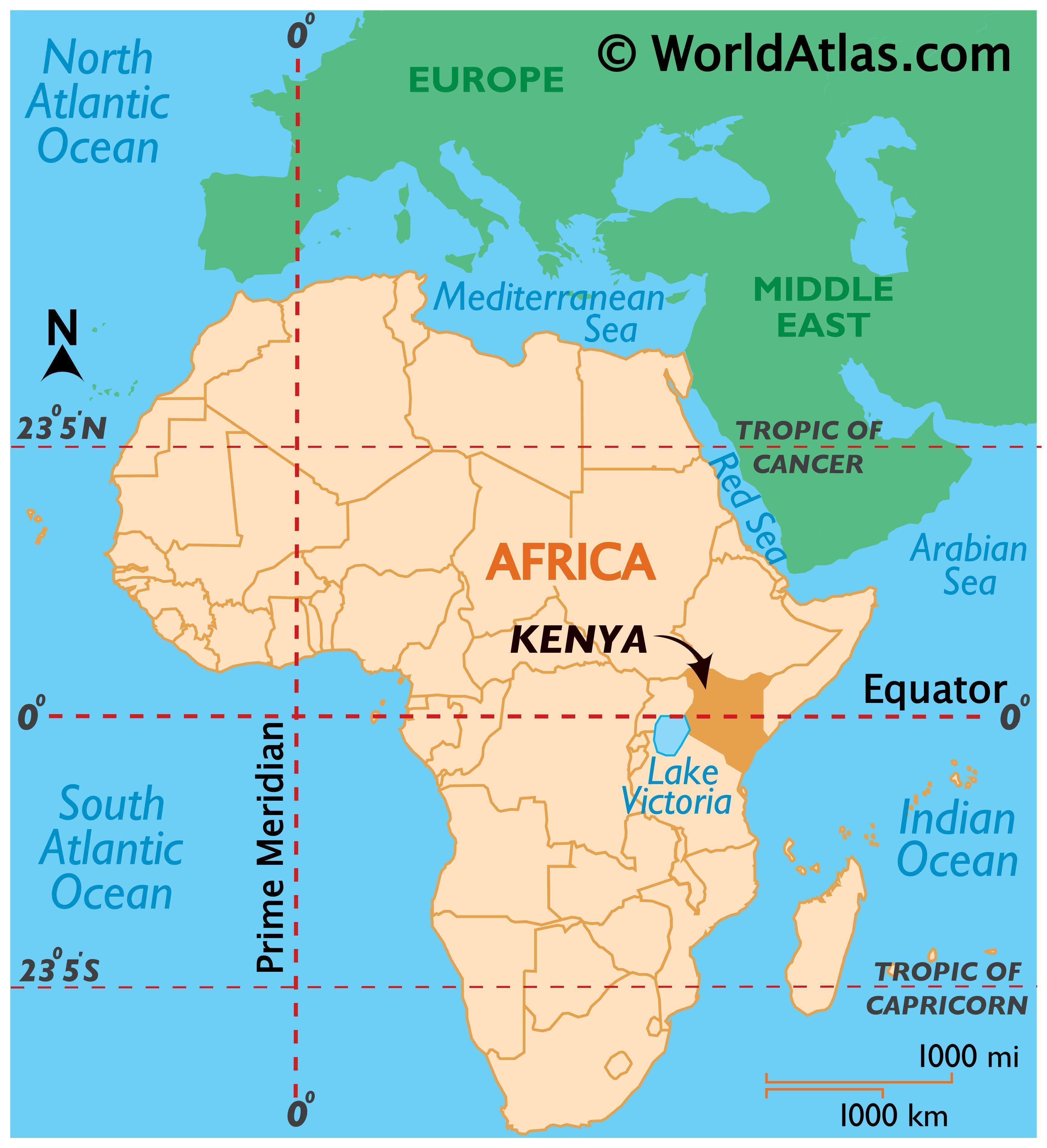 Mappa Fisica Del Kenya Caratteristiche Fisiche Mappa Africa Orientale ...