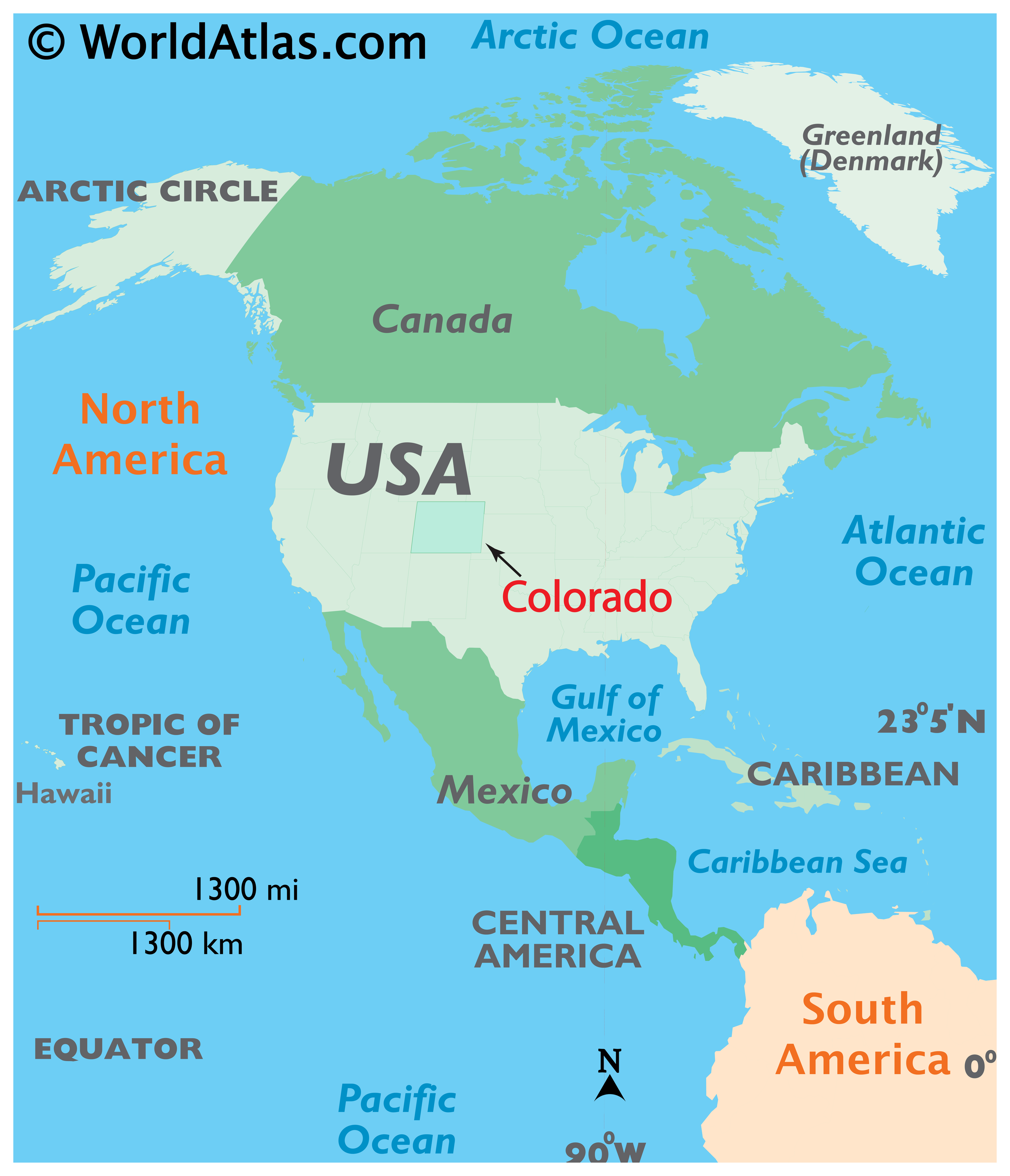 Locator Map of Colorado, USA
