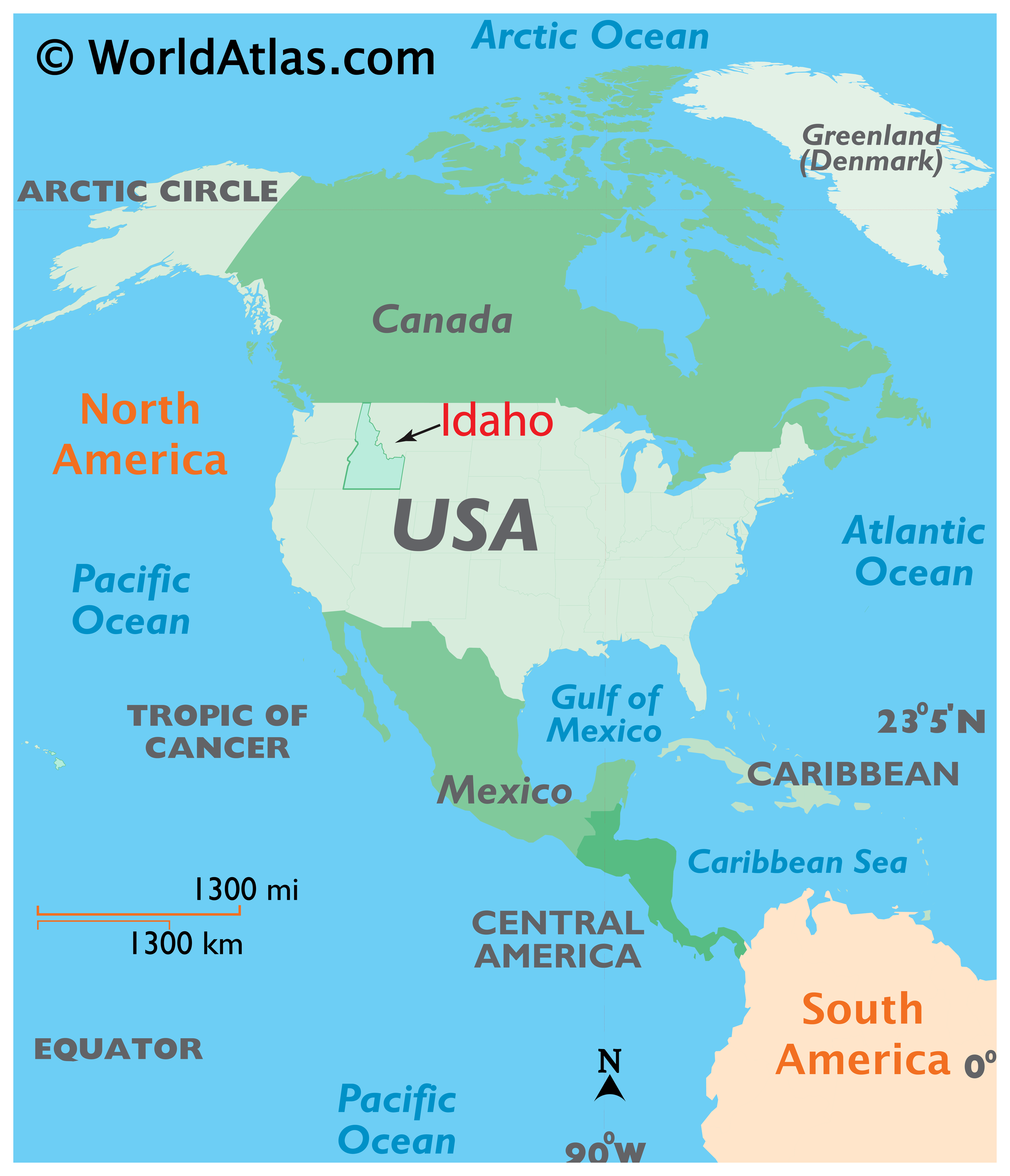 Locator Map of Idaho, USA