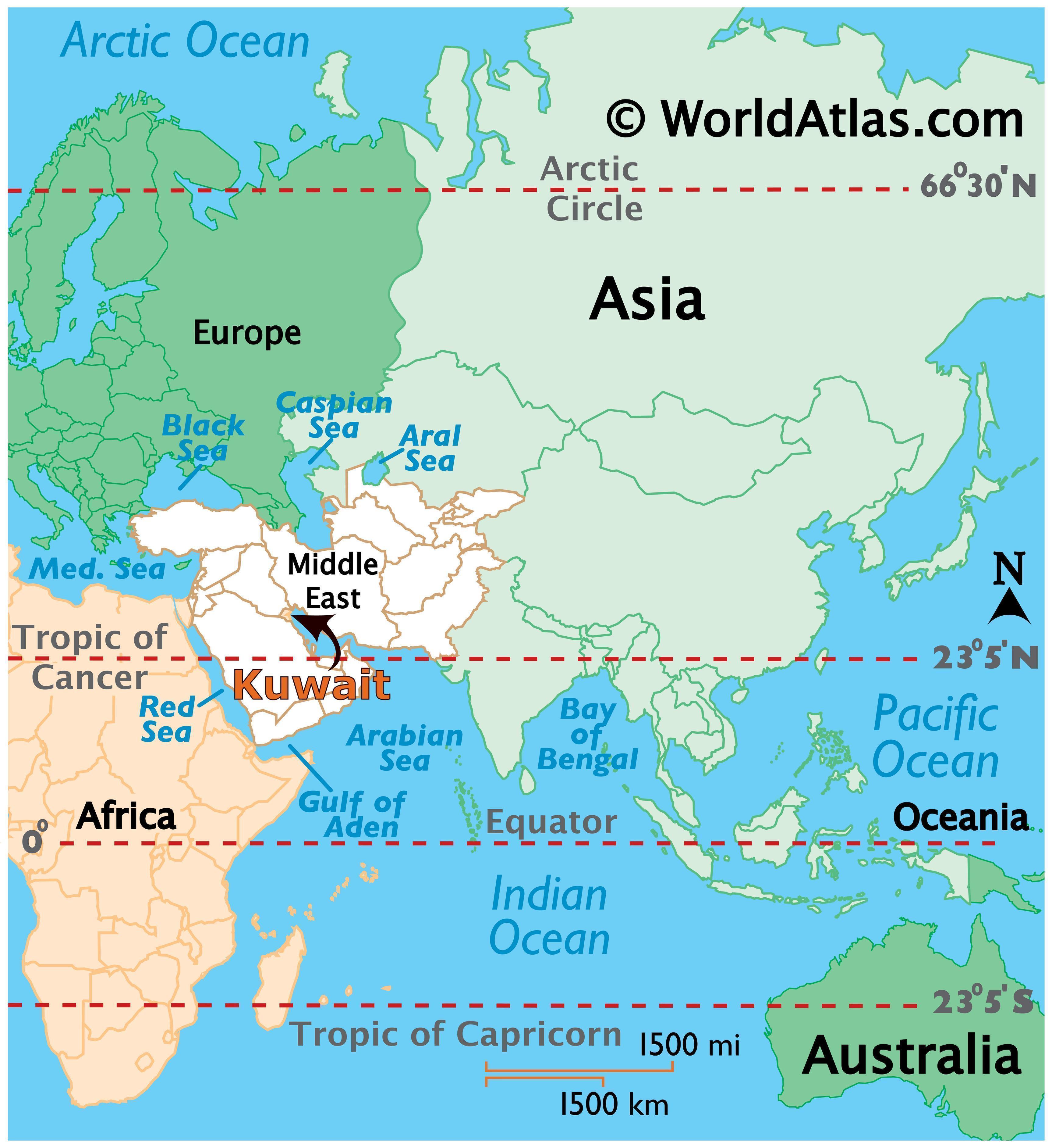 kuwait on a world map Kuwait Map Geography Of Kuwait Map Of Kuwait Worldatlas Com kuwait on a world map