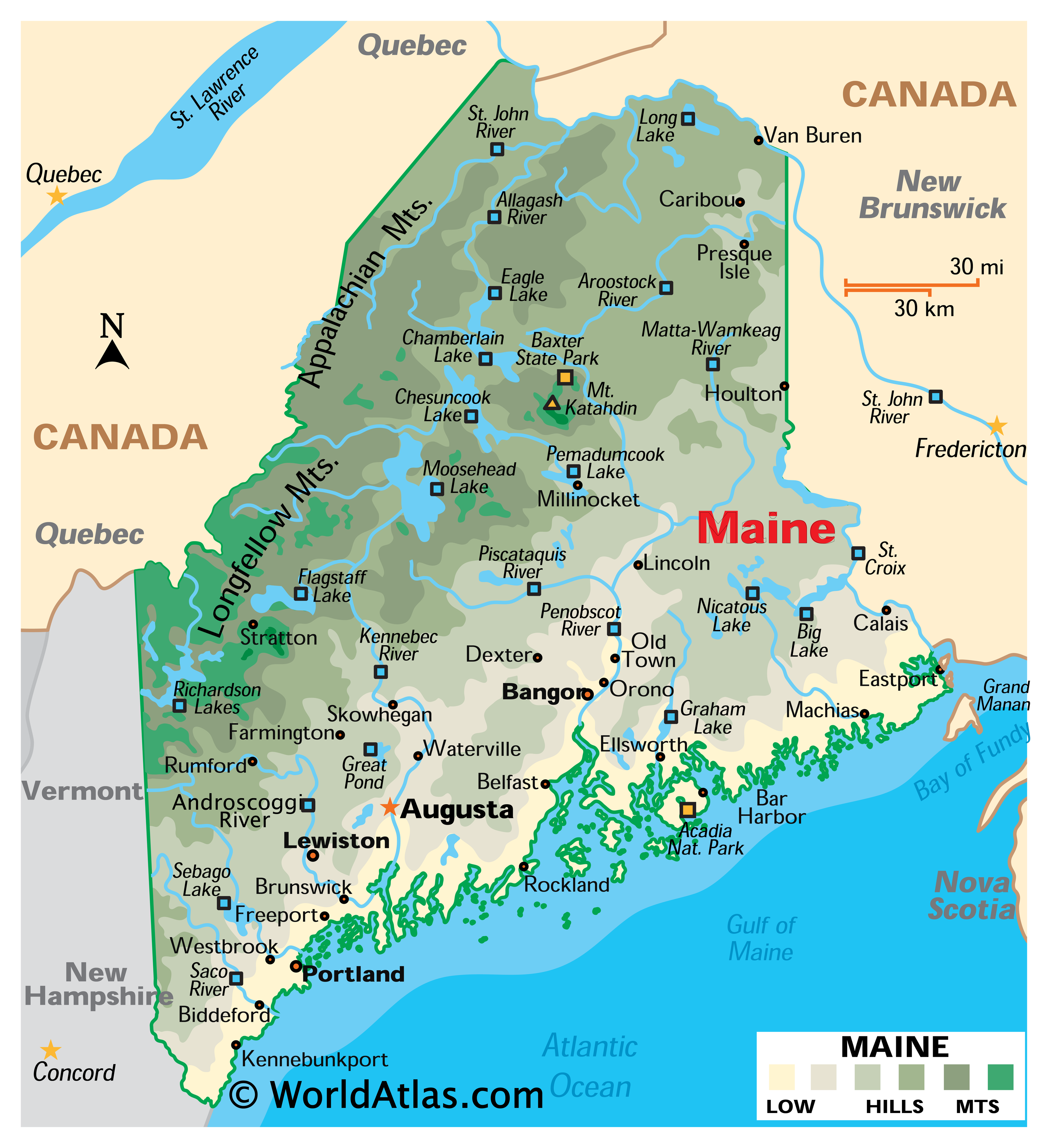 maine state usa map Maine Map Geography Of Maine Map Of Maine Worldatlas Com maine state usa map