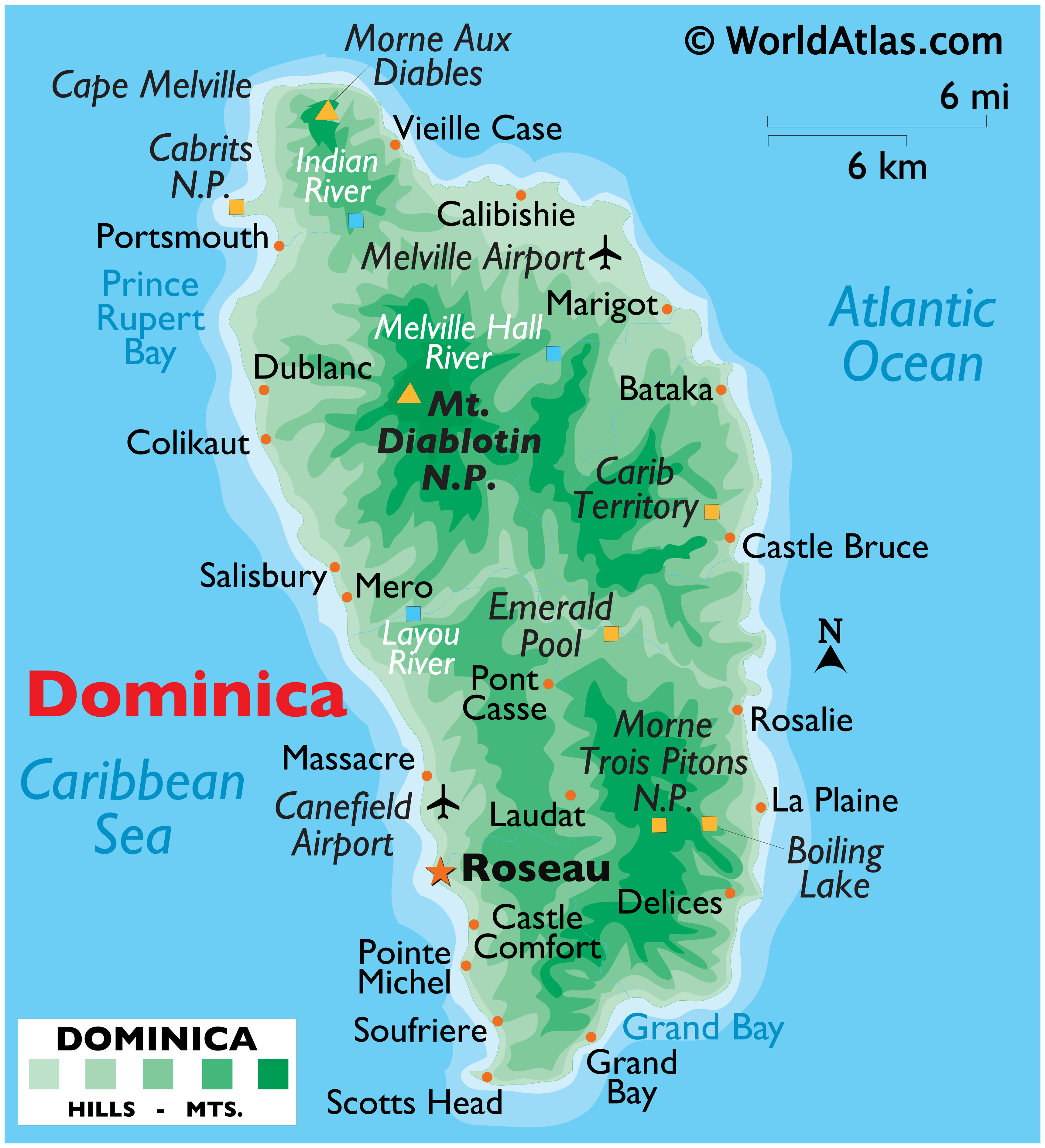 Map Of Dominica Color 2018