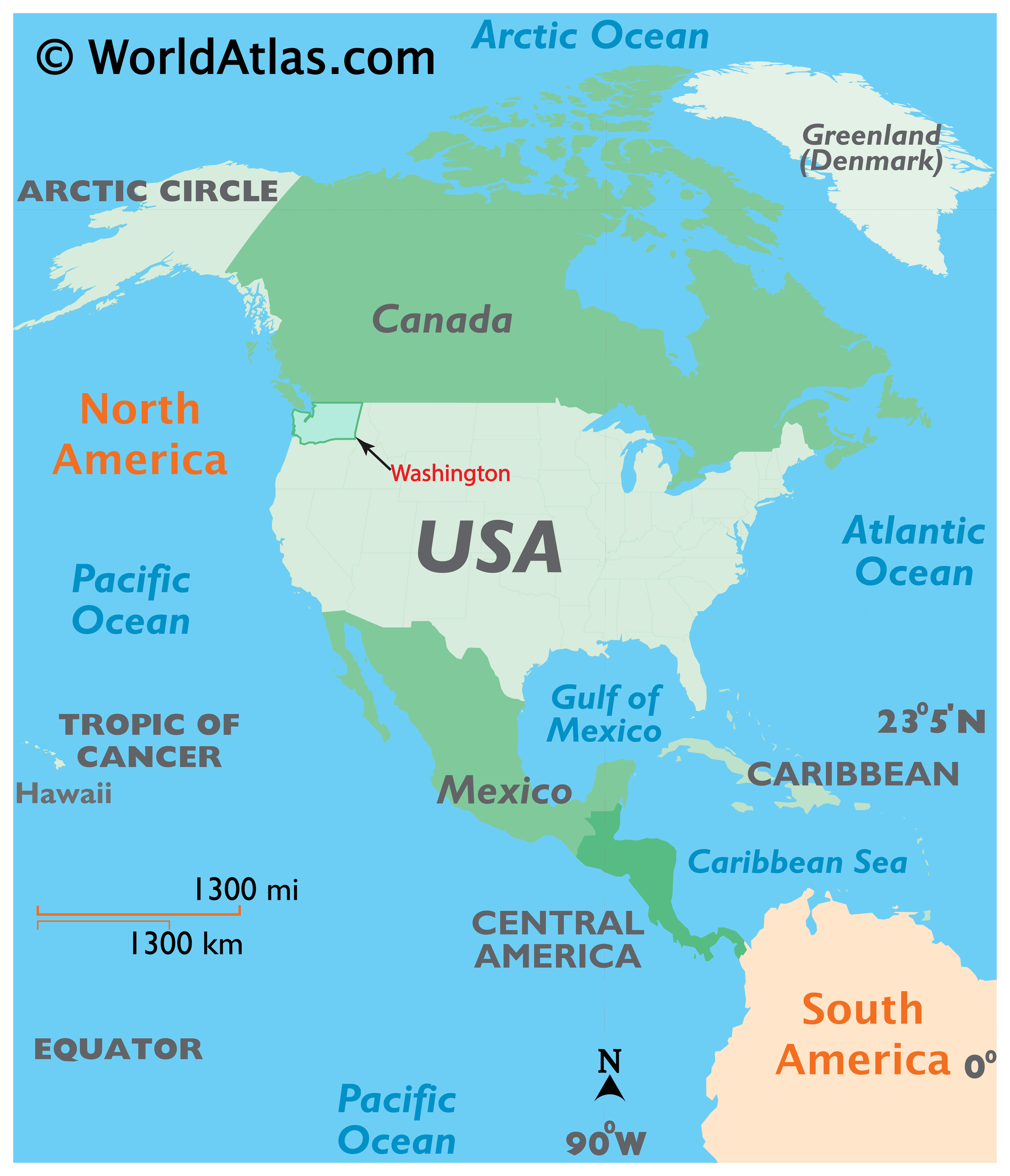 Locator Map of Washington, USA