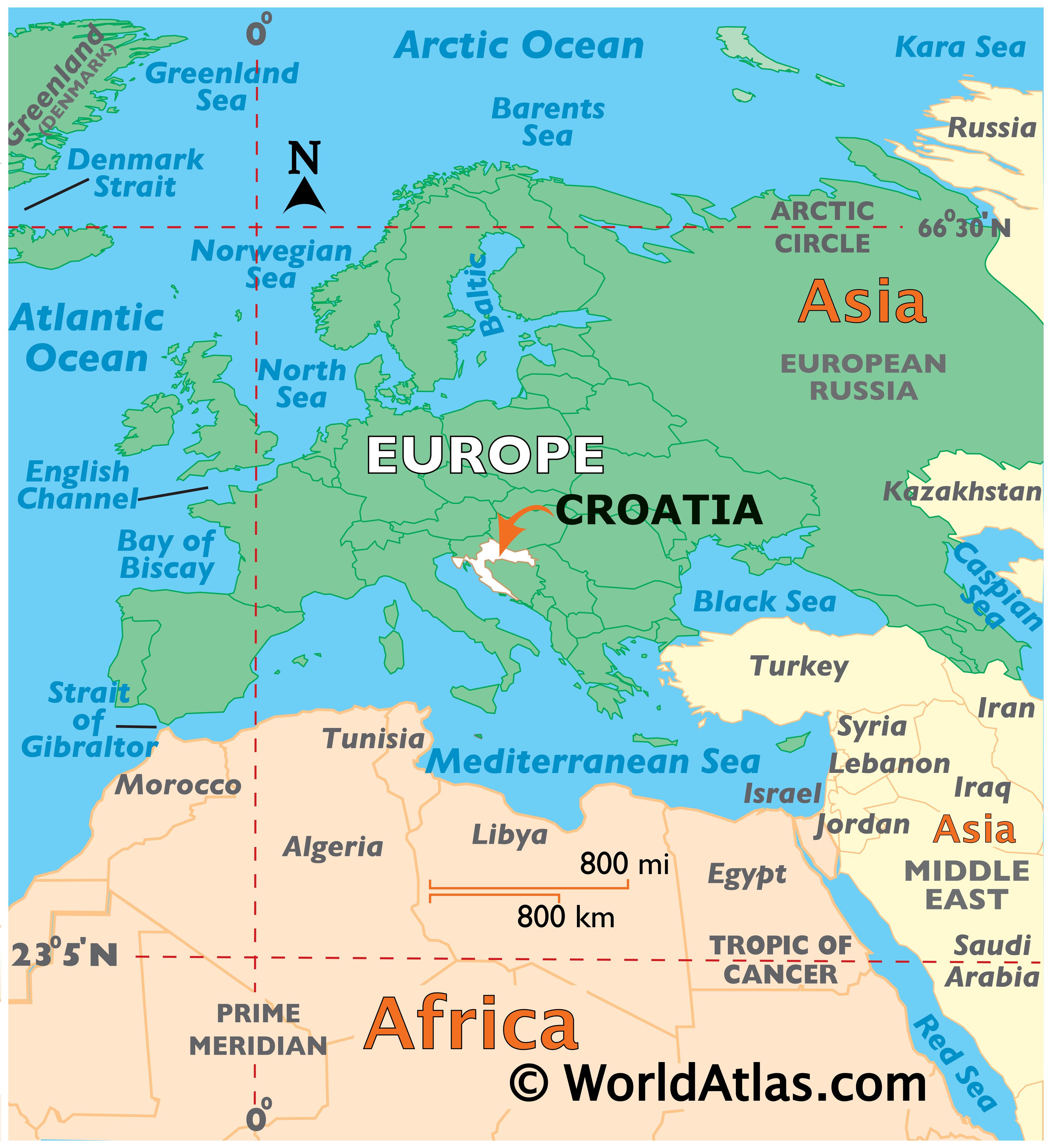 where is croatia in the world map Croatia Map Geography Of Croatia Map Of Croatia Worldatlas Com where is croatia in the world map