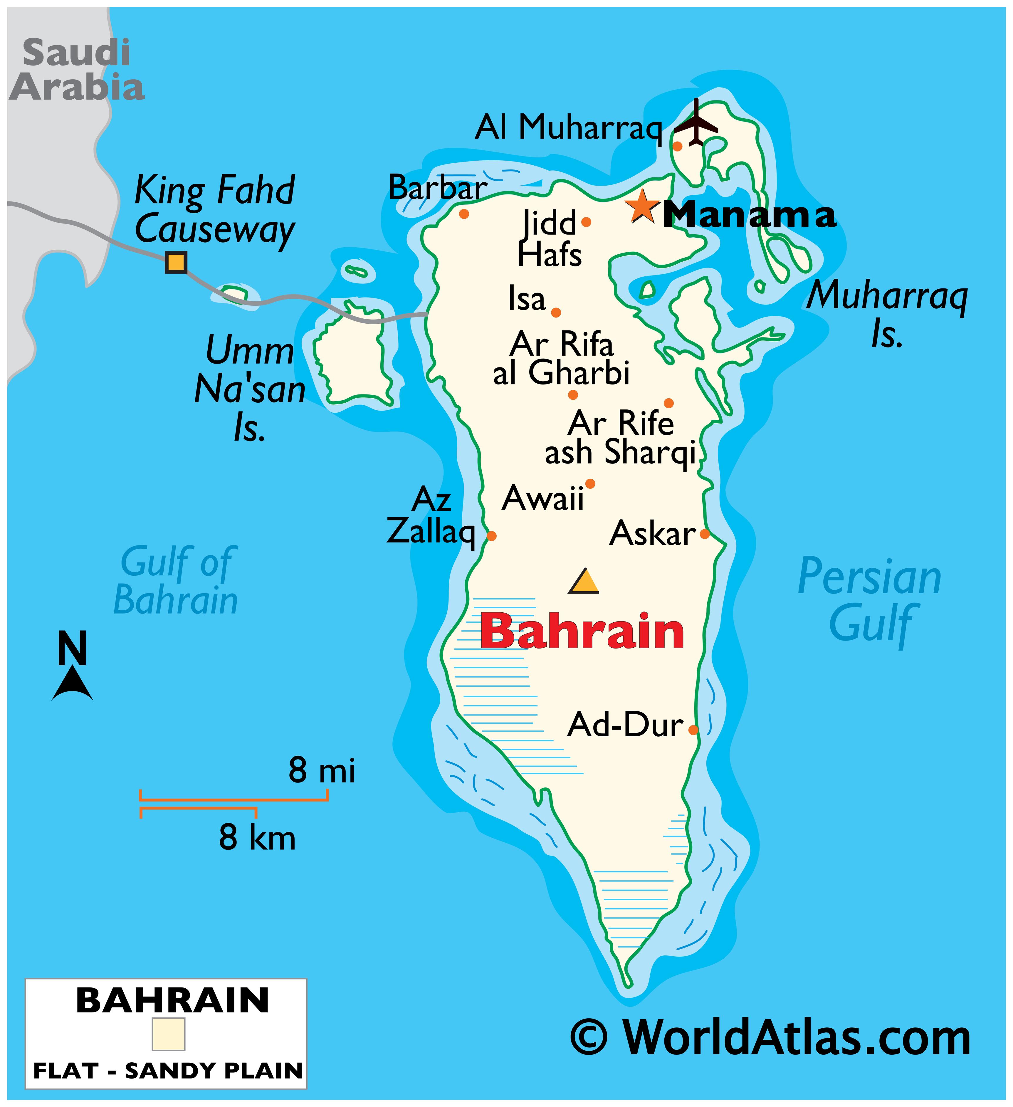 Bahrain Map / Geography of Bahrain / Map of Bahrain - Worldatlas.com