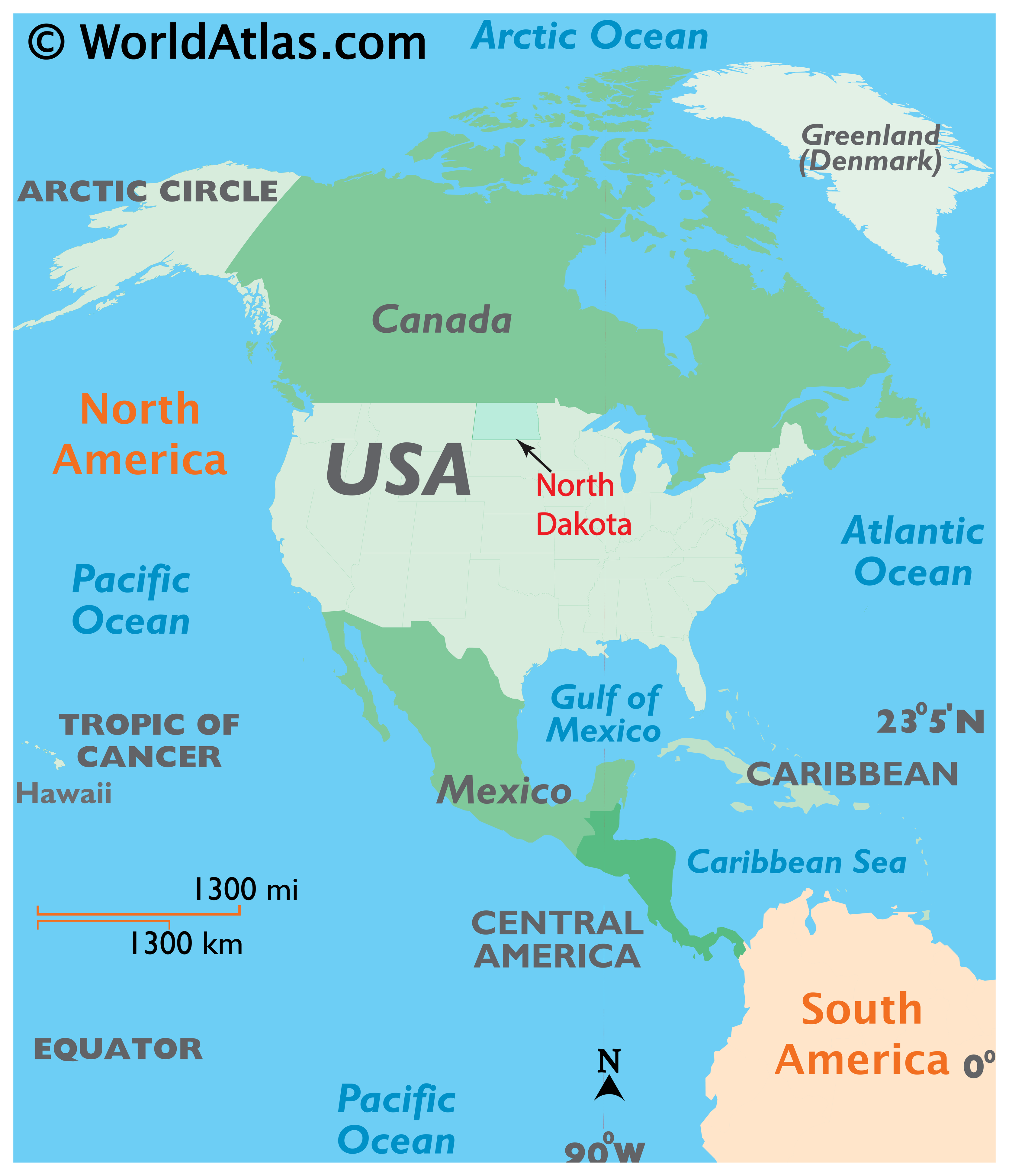 Locator Map of North Dakota