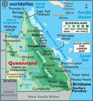 Map Of Queensland Australia