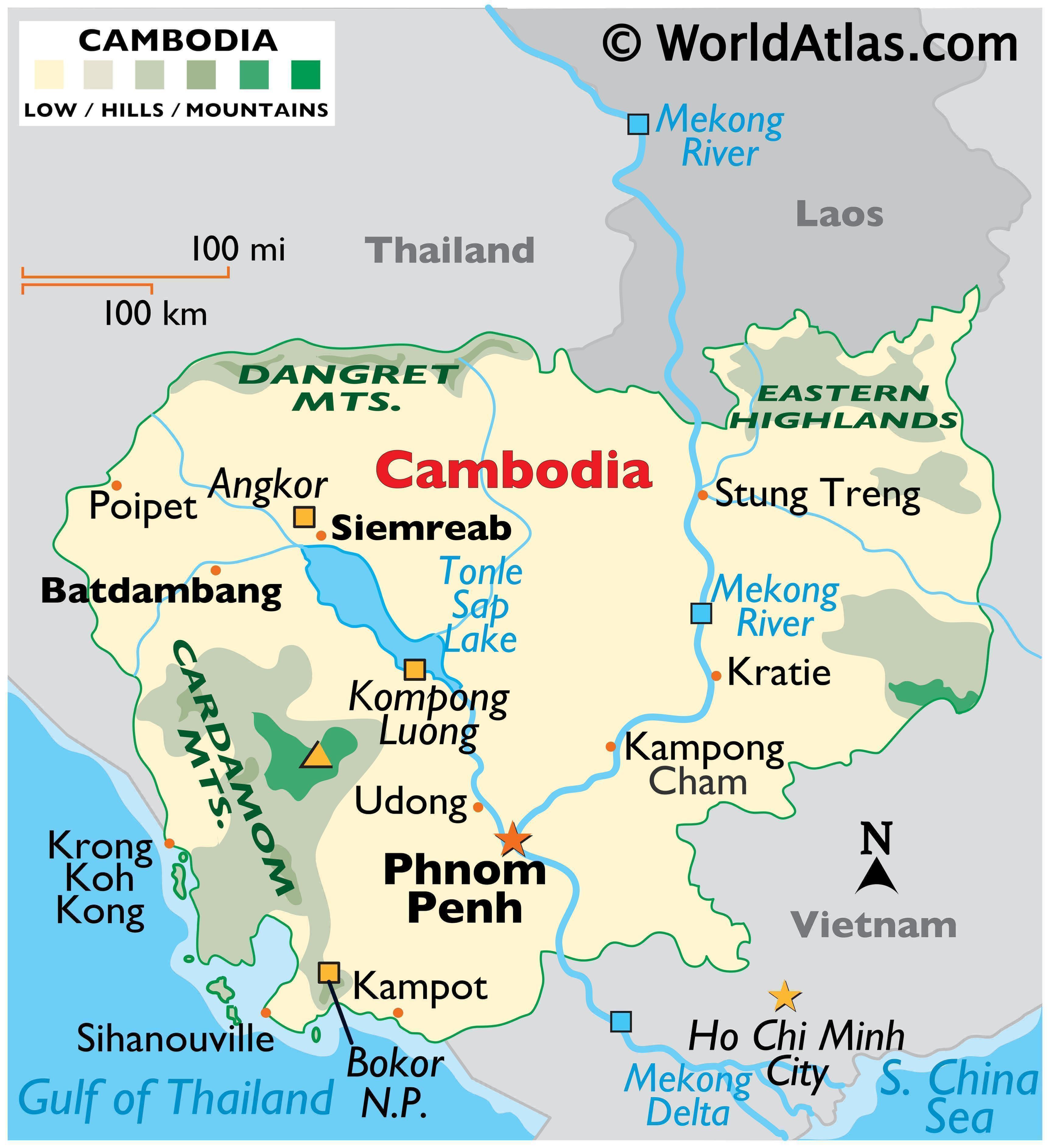 Cambodia Map Geography Of Cambodia Map Of Cambodia