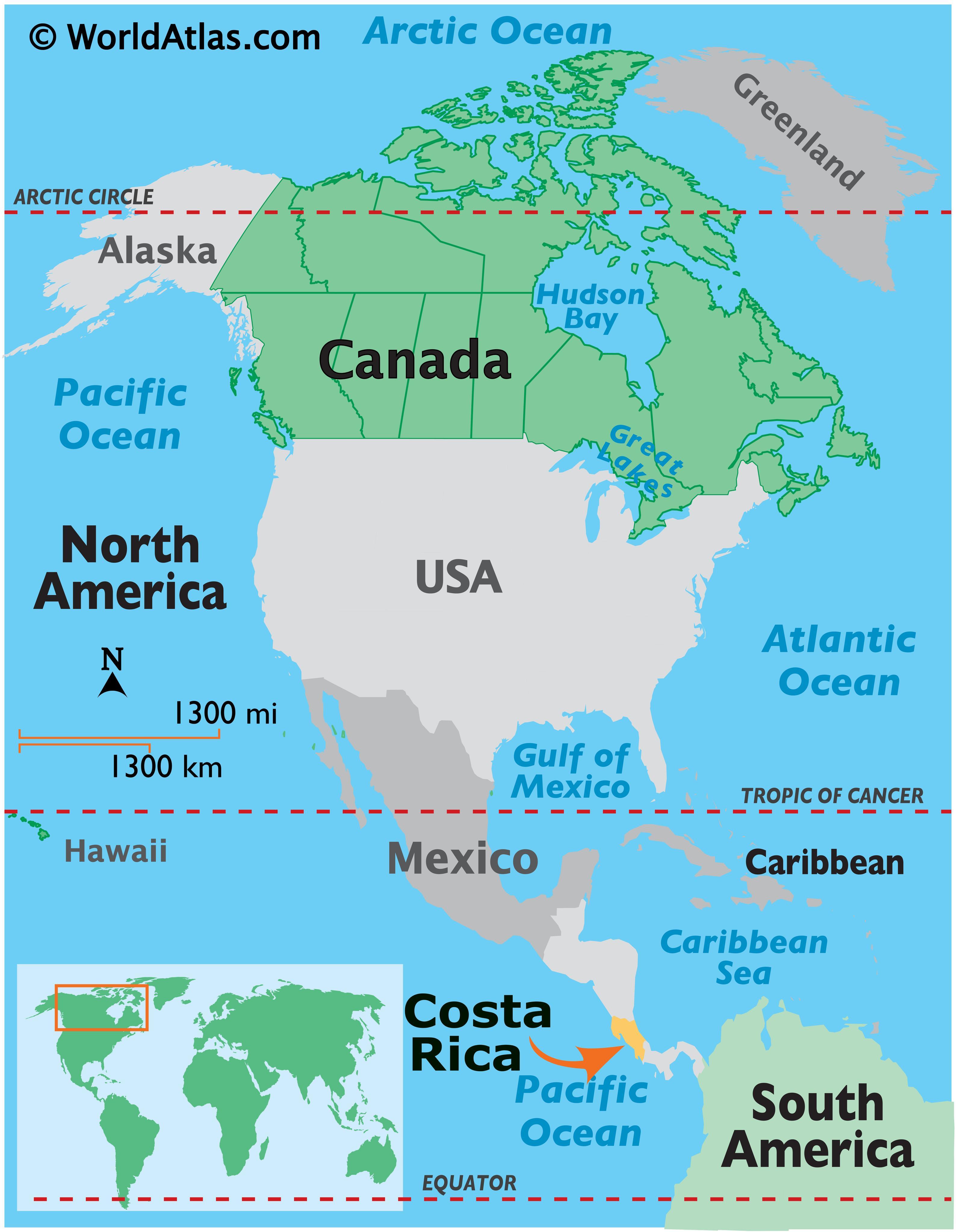 Costa Rica World Map