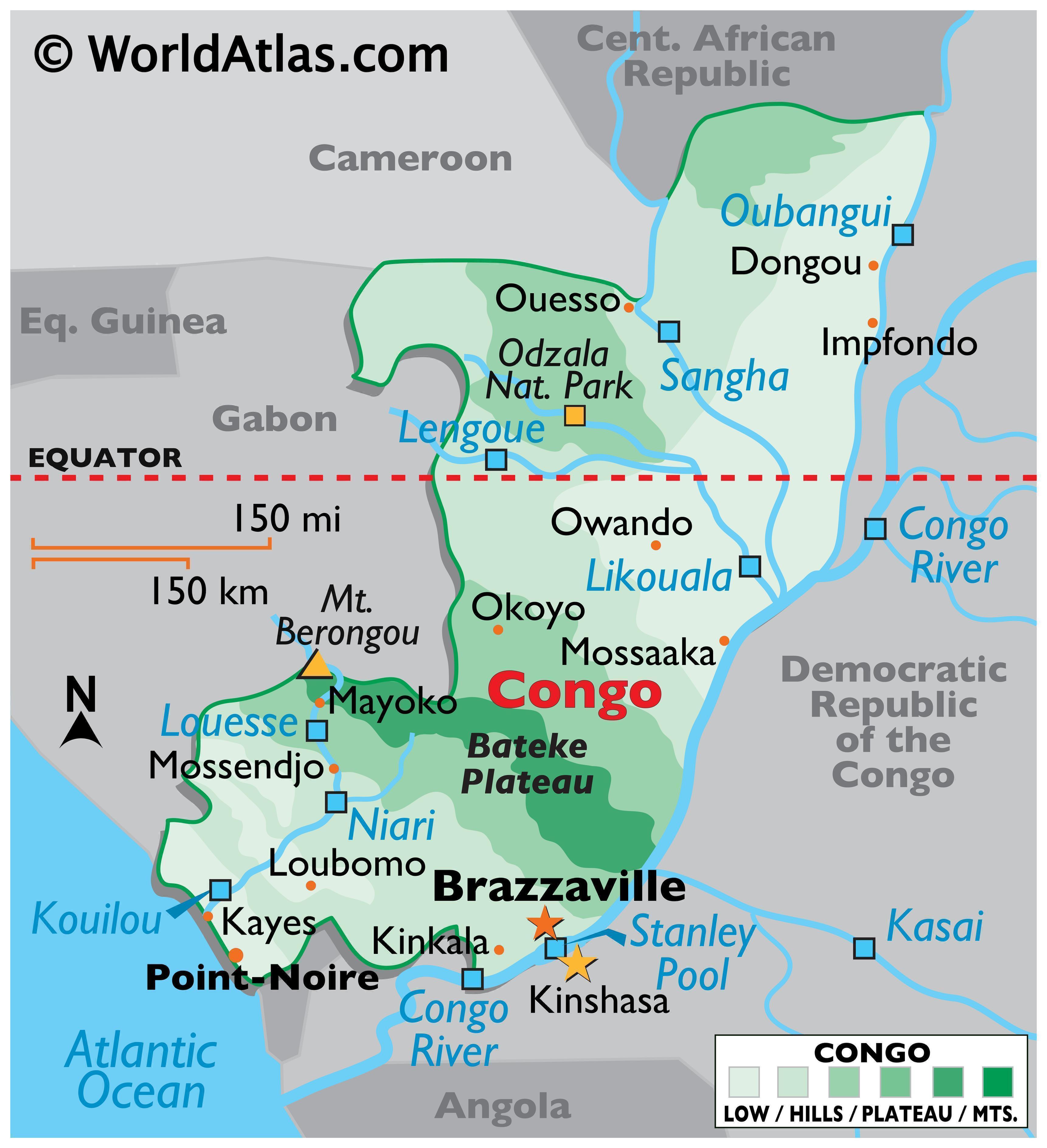 Physical Map Of Democratic Republic Of Congo Ezilon M - vrogue.co